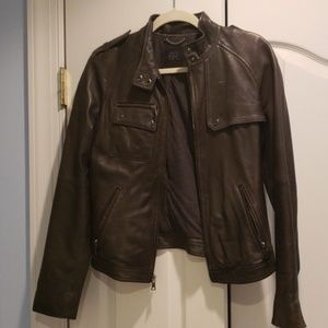 Gunmetal Banana Republic M leather jacket